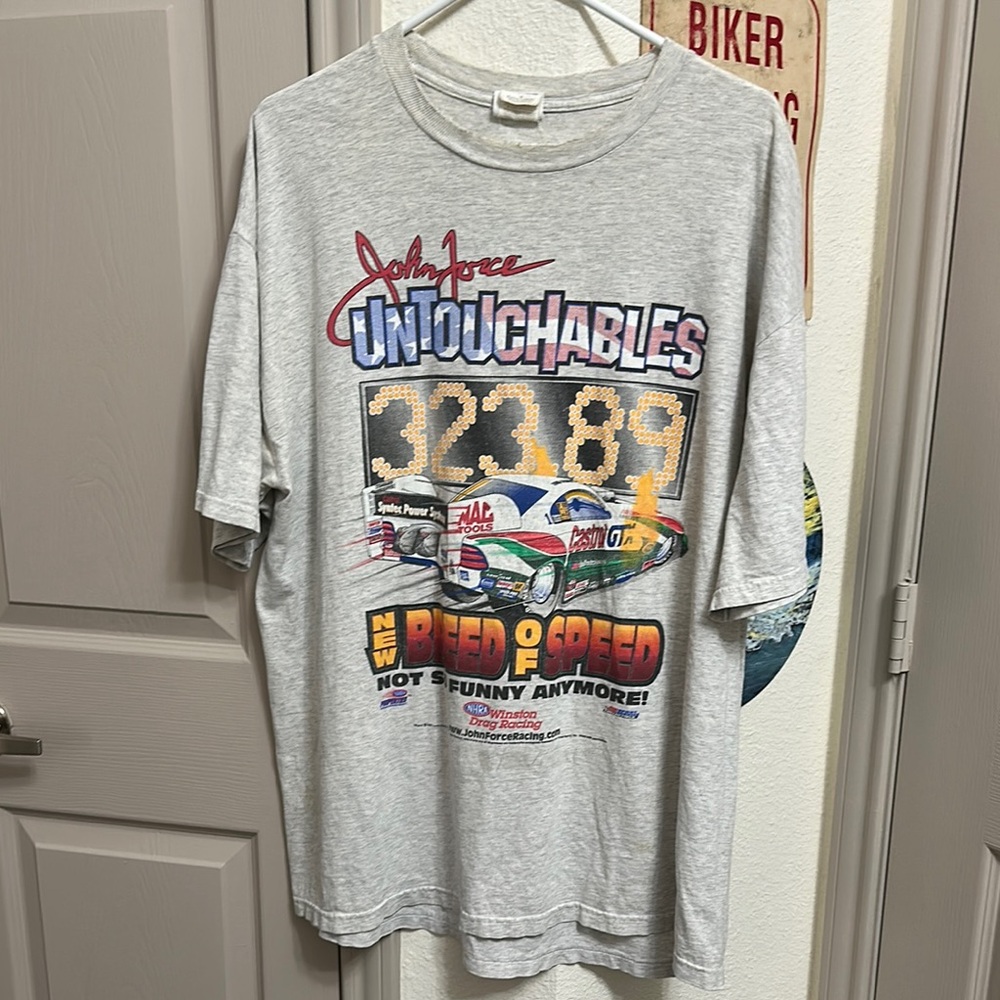 John Force Racing Untouchables Vintage Gray Graphic Men's T-Shirt